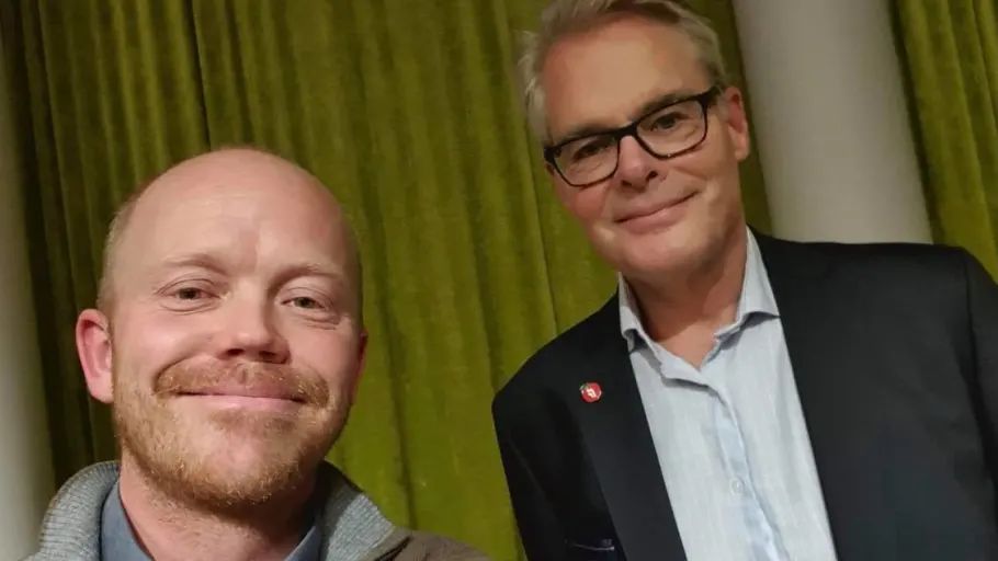 Tomas Collin (Leder i NOF) og Hans Andreas Limi (Fremskrittspartiet).