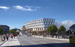 Nye Trondheim S. skal bli det mest moderne kollektivknutepunktet i Norge. Illustrasjon: Arkitema Architects