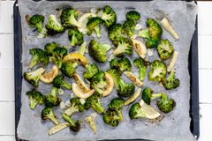 Ovnsbakt brokkoli med sitron og hvitløk. Du kan også bruke grillen.