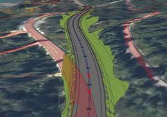 Planlagt kurveutbedring vest for Billingen på rv. 15 på Strynefjellet. Tilbudsfrist 11. juni. (Illustrasjon: Norconsult AS / Statens vegvesen)