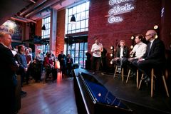 Wayne Griffiths fra SEAT, Nils Petter Nordbø fra Hyre og Jan Grønbech fra Google Norge på SEAT-lanseringen i Oslo.
