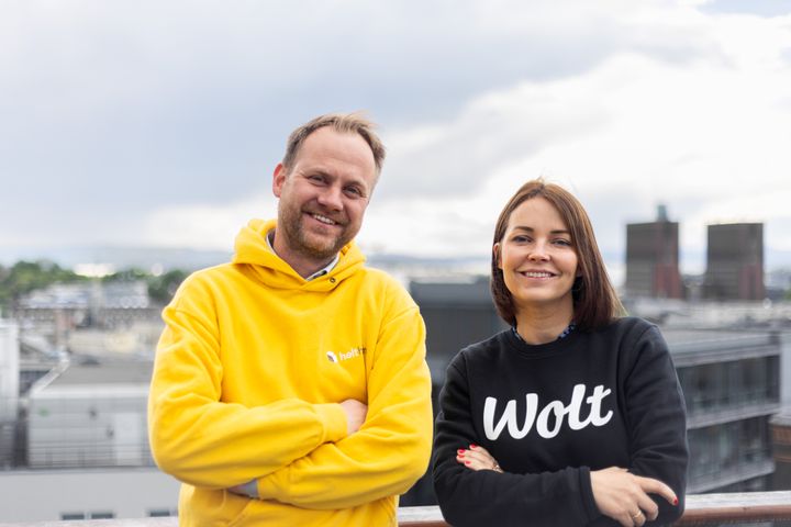 Helthjem-sjef Anders Lunde Angen og Wolt-sjef Elisabeth Stenersen, lanserer ny fellestjeneste i midten av juni. Foto: Endre Igland