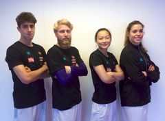 Kamplaget. F.v: Mohammed Elhatri, Bendik Øyan, Janike Lai, Tina Røe Skaar