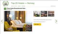 NORGES BESTE HOTELL: Thon Hotel Rosenkrantz Oslo ligger på førsteplass over de 25 beste hotellene i Norge.