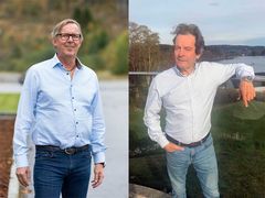 Tom A. Aas, adm.dir. H-Fasader AS og Bue Kjelstrup Olsen, adm.dir. i Bue Aluminium AS. Foto: Privat