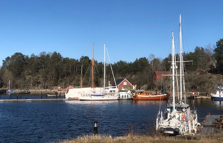Båthavna på Oscarsborg var full av båter i helgen. Nå er alle dratt hjem på oppfordring.