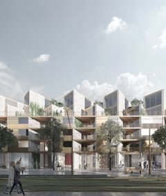 AF skal bygge boliger på vegne av OBOS Kärnhem i den nye bydelen Brunnshög, nær de verdensledende forskningsmiljøene i Lund. Ill. OBOS Kärnhem