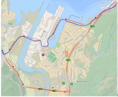 Kart som viser planlagt trafikkavvikling, med kjøreretninger. Kart: Statens vegvesen.