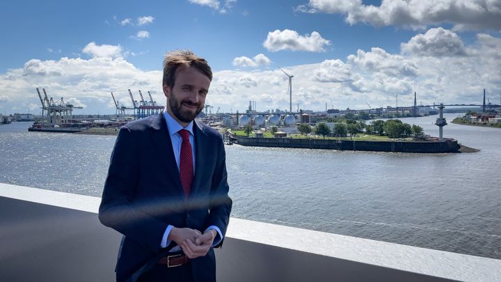 Næringsminister Jan Christian Vestre er i Hamburg. Foto: Yngve Angvik/Nærings- og fiskeridepartementet