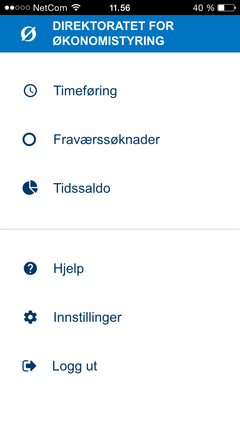 Menybildet skal være gjenkjennelig og brukervennlig.