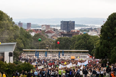 Velkomstseremonien på St. Hanshaugen.