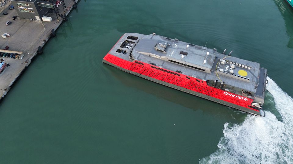 Fjord FSTR ferry on water