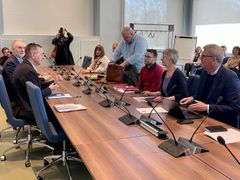 Forhandlingene i lønnsoppgjøret er i gang i Oslo kommune i dag. Fh. nestleder Bård Eirik Ruud og leder Therese Thyness Fagerhaug i Unio Oslo kommune. Foto: Unio