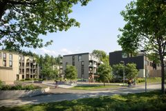 AF Gruppen skal bygge Bråtejordet B7, et boligprosjekt bestående av 125 leiligheter og 63 rekkehus i Skedsmo kommune.