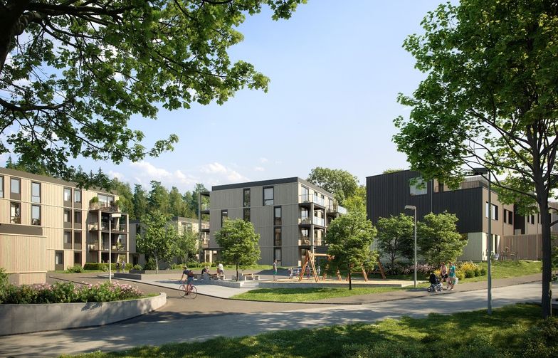 AF Gruppen skal bygge Bråtejordet B7, et boligprosjekt bestående av 125 leiligheter og 63 rekkehus i Skedsmo kommune.