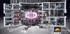 ITER-reaktoren som nå er under bygging i Frankrike. De første plasmaeksperimentene skal starte i 2025 og fusjonsreaksjoner er planlagt fra 2035. Illustrasjon: ITER Organization.