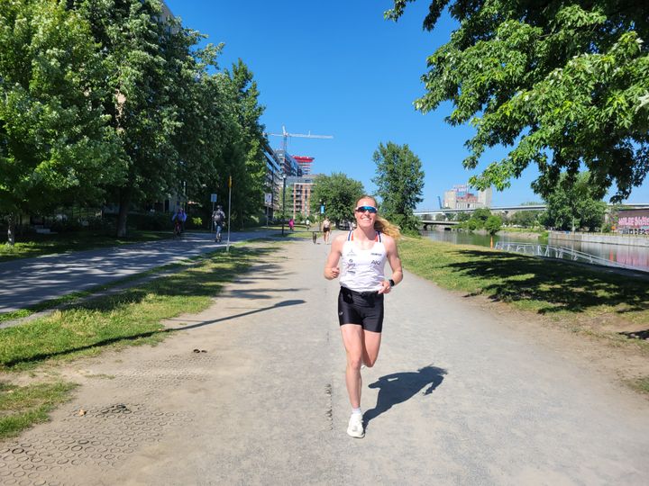Lotte Miller på plass i Montreal, Canada. Klar for VM-runde sprint og miks stafett i helgen. Foto: Solveig Løvseth