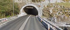E16 Gudvangatunnelen. Bilete frå Google maps street view