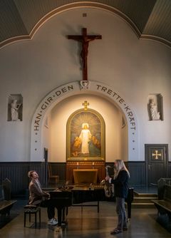 Andreas Utnem og Trygve Seim i Tøyen kirke. Foto: Knut Bry.