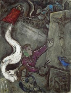 Marc Chagall, Byens sjel, 1945, Centre Pompidou, Paris, Musée national d’art modern / Centre de création industrielle, gave fra kunstneren, 1953, © BONO 2023 / Chagall ®. Foto: CNAC-MNAM
