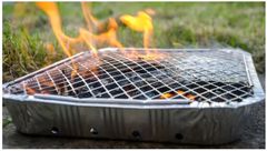 Det kan være hyggelig å samles rundt grillen, men engangsgrillen egner seg dårlig i skog og mark og er dessuten ikke bra for miljøet. Foto: Shutterstock