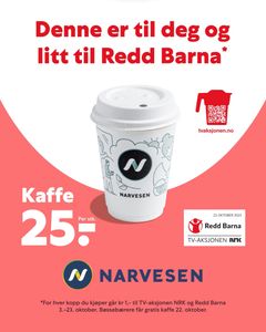 Narvesen kaffekampanje i samarbeid med NRK TV-aksjonen og Redd Barna.