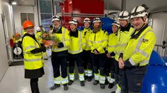 Anne-Marie Olstad i Nord-Fron kommune sto for den offisielle åpningen av Hinøgla kraftverk i Skåbu onsdag 29. september.