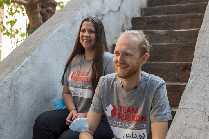 Karoline Saastad og Jonas Aakenes i Beirut i forbindelse med WAIDs storskalalansering. Foto: Lejla Brackovic