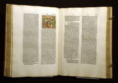 Sirlig typografi i en godt bevart tysk bibel fra 1476