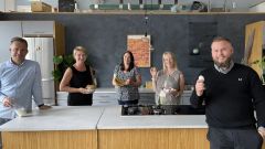 Sammen mot matsvinn. Knut Bjørgen (melk.no), Torunn Nordbø (OBK), Elisabeth Skjegstad (OFG), Rebekka H. Aamaas (OEK) og Pål Henrik Kristiansen (OEK).