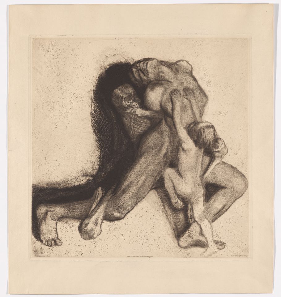 Käthe Kollwitz, «Døden og kvinnen», 1910