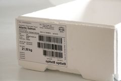 Eksempel på merking av fiskekasse i henhold til Norsk Standard