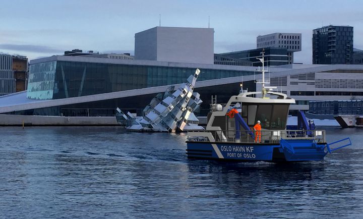 Oslo får nullslipps havnebåt. Oslo Havn skal bygge en av verdens mest miljøvennlige miljøbåter. Illustrasjon: Gøran Bolsøy Fri bruk mot kreditering
