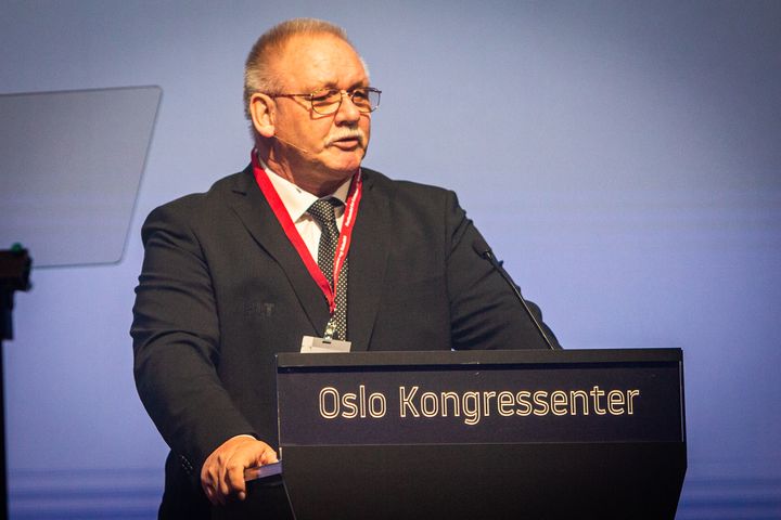 Forbundsleder Ulf Madsen under FLT's 18. ordinære landsmøte. Foto: Tor Berglie