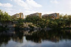 Prosjektet Sandsli 360 er delt i 3 byggetrinn hvor første byggetrinn med 67 leiligheter er i salg med planlagt byggestart i mai. Ill. Selvaag Bolig.