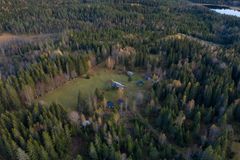 Sollien, gårdstun Finnskogen, sett fra luften. Foto: Trond A. Isaksen, Riksantikvaren
