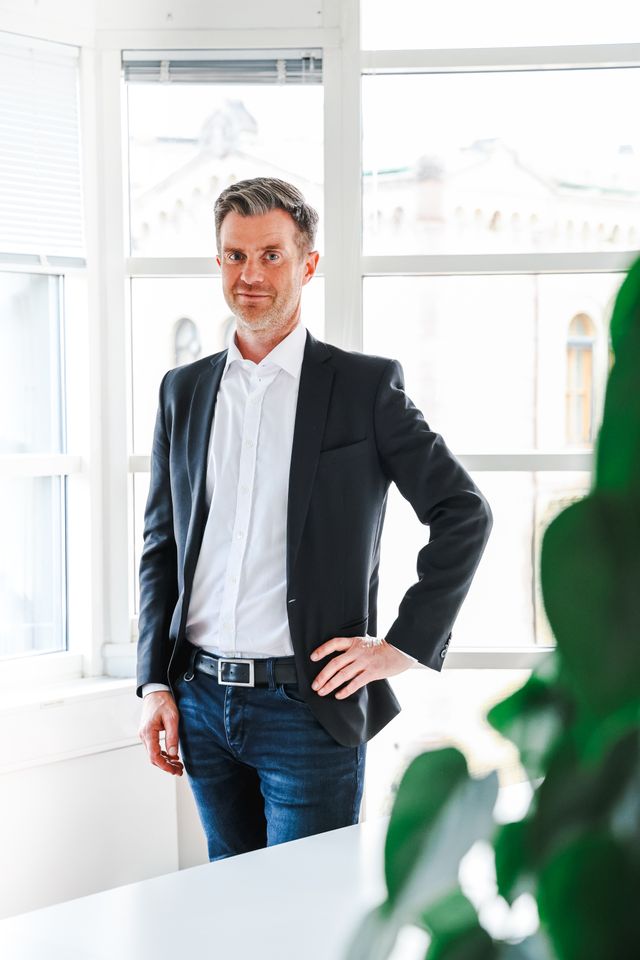 Unios sjeføkonom Fredrik Haugen-inne- høyde