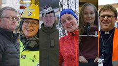 SPESIALPRESTENE: Politiprest Inge Ålgård (f.v.), offshoreprest Berit Bjørnerud, feltprest Andreas Øksnes, fengselsprest Carina Møller, sykehusprest Katrine Bråtane og lufthavnprest Torbjørn Olsen.