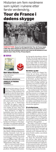 Faksimile fra Dagbladet 6. juli, anmeldelse av Fredrik Wandrup