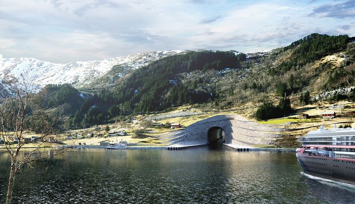 – Målet med prosjektet er å betre framkoma og tryggleiken for sjøtransport som skal passere Stadlandet, seier samferdselsminister Knut Arild Hareide. Illustrasjon: Kystverket