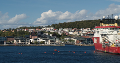 Fra ilandføring av fiberkabelen Skagenfiber i Larvik.