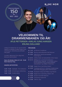 Programmet for arrangementet Drammenbanen 150 år.