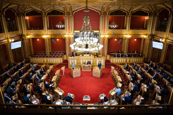 Stortinget stenger publikumsgalleriet frem til 12.01.2022. Foto: Stortinget
