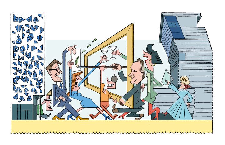 Tegneserieskaper Lars Fiske har illustrert avtalen som sikrer samfunnsdebatten i det nye Munchmuseet.