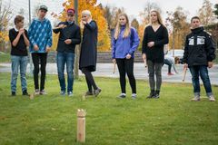 Kronprinsesse Mette-Marit på besøk på Trivselslederskole 6.oktober 2014; Runni Ungdomskole i Nes (Akershus)
