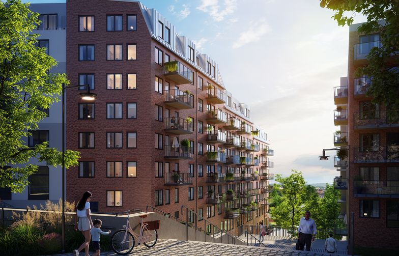 HMB Construction, et datterselskap i AF Gruppen, skal bygge 60 borettslagsleiligheter i Nacka, rett sør for Stockholm, på oppdrag fra OBOS. Ill. OBOS.