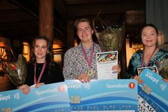 De tre medaljevinnerne. Fra venstre Hedda Leversen Larsen, Christian Holth Clasen og Malin Lindal Olaussen. Foto: Eli Strand