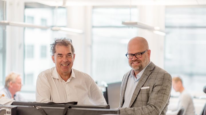 Til venstre organisasjonspsykolog i Kantar TNS, Harald Sørgaard Djupvik, til høyre daglig leder i HR Norge, Even Bolstad.