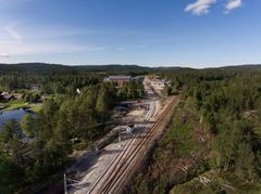 Jernbanesporet til VOSS Water på Iveland i Aust-Agder. Foto: Vegard Hodne, Iveland kommune.