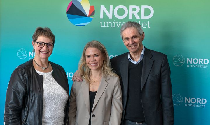 F.v.: Hanne Solheim Hansen (Nord universitet), June de Badts og Kjetil Lehn (Statsbygg). Foto: Svein-Arnt Eriksen